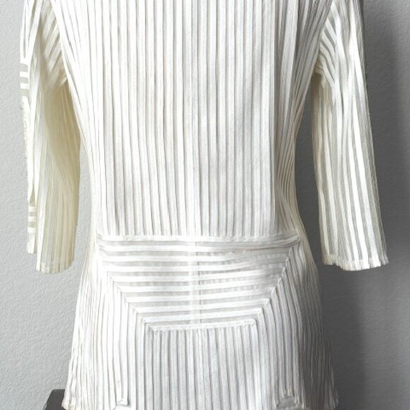 Obstinee by IKA Ivory Ribboned and Sequined Tunic Size 6 - Picture 10 of 11